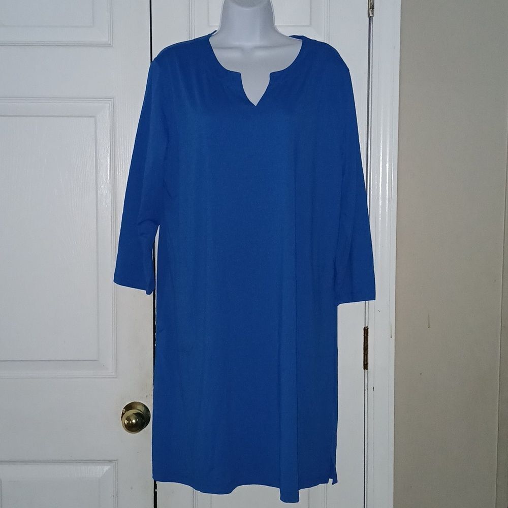 Lightbare Women's 3/4 Sleeve Casual Sundress w/ Pockets. UPF 50+. New with Tags
